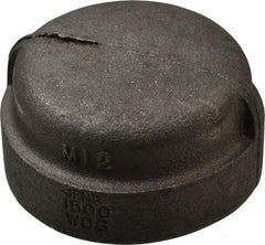 Made in USA - Size 2", Class 300, Malleable Iron Black Pipe End Cap - 300 psi, Threaded End Connection - Industrial Tool & Supply