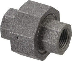 Made in USA - Size 3/8", Class 300, Malleable Iron Black Pipe Union - 300 psi, Threaded End Connection - Industrial Tool & Supply