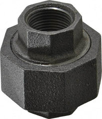 Made in USA - Size 3/4", Class 300, Malleable Iron Black Pipe Union - 300 psi, Threaded End Connection - Industrial Tool & Supply