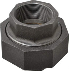 Made in USA - Size 2", Class 300, Malleable Iron Black Pipe Union - 300 psi, Threaded End Connection - Industrial Tool & Supply