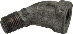 Made in USA - Class 150, 1/8" Galvanized Pipe 45° Street Elbow - Threaded, Malleable Iron - Industrial Tool & Supply