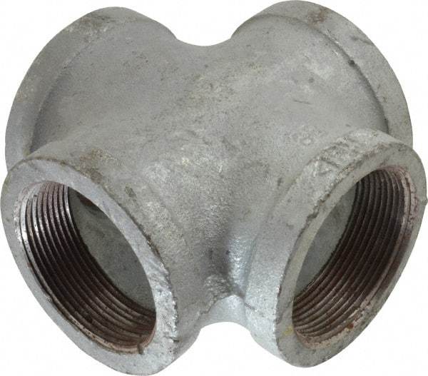 Made in USA - Class 150, 2" Galvanized Pipe Cross - Threaded, Malleable Iron - Industrial Tool & Supply