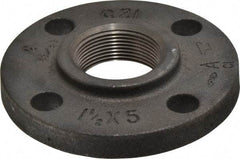 Made in USA - 1-1/2" Pipe, 5" OD, 7/8" Hub Length, Iron Threaded Pipe Flange - 2-9/16" Across Bolt Hole Centers, 7/8" Bolt Hole, 175 psi, Class 125 - Industrial Tool & Supply