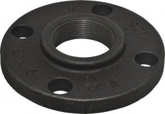 Made in USA - 2" Pipe, 6" OD, 1" Hub Length, Iron Threaded Pipe Flange - 3-1/16" Across Bolt Hole Centers, 3/4" Bolt Hole, 175 psi, Class 125 - Industrial Tool & Supply