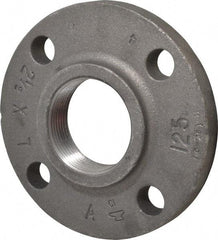 Made in USA - 2-1/2" Pipe, 7" OD, 1-1/8" Hub Length, Iron Threaded Pipe Flange - 3-9/16" Across Bolt Hole Centers, 7/8" Bolt Hole, 175 psi, Class 125 - Industrial Tool & Supply