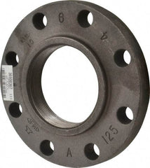 Made in USA - 4" Pipe, 9" OD, 1-5/16" Hub Length, Iron Threaded Pipe Flange - 5-5/16" Across Bolt Hole Centers, 7/8" Bolt Hole, 175 psi, Class 125 - Industrial Tool & Supply