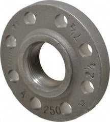 Made in USA - 2-1/2" Pipe, 7-1/2" OD, 1-7/16" Hub Length, Iron Threaded Pipe Flange - 3-15/16" Across Bolt Hole Centers, 7/8" Bolt Hole, 175 psi, Class 250 - Industrial Tool & Supply