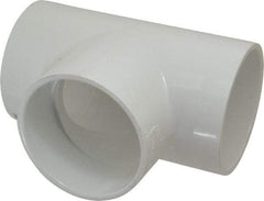 Value Collection - 4" PVC Plastic Pipe Tee - Schedule 40, Slip x Slip x Slip End Connections - Industrial Tool & Supply