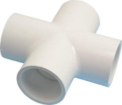 Value Collection - 1-1/4" PVC Plastic Pipe Cross - Schedule 40, All Slip End Connections - Industrial Tool & Supply