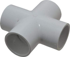 Value Collection - 1-1/2" PVC Plastic Pipe Cross - Schedule 40, All Slip End Connections - Industrial Tool & Supply