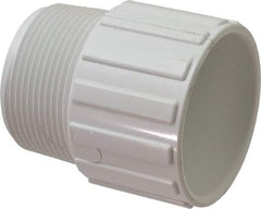 Value Collection - 2-1/2" PVC Plastic Pipe Male Adapter - Schedule 40, MIPT x Slip End Connections - Industrial Tool & Supply