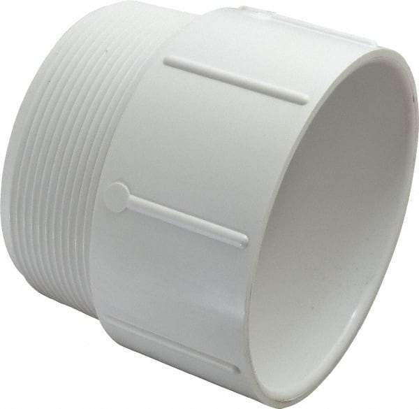 Value Collection - 4" PVC Plastic Pipe Male Adapter - Schedule 40, MIPT x Slip End Connections - Industrial Tool & Supply