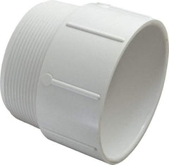 Value Collection - 4" PVC Plastic Pipe Male Adapter - Schedule 40, MIPT x Slip End Connections - Industrial Tool & Supply