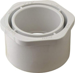 Value Collection - 3 x 2" PVC Plastic Pipe Bushing - Schedule 40, Spig x Slip End Connections - Industrial Tool & Supply