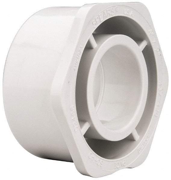 Value Collection - 4 x 2" PVC Plastic Pipe Bushing - Schedule 40, Spig x Slip End Connections - Industrial Tool & Supply