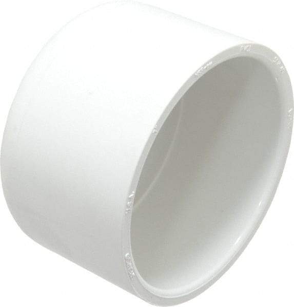 Value Collection - 3" PVC Plastic Pipe End Cap - Schedule 40, Slip End Connections - Industrial Tool & Supply