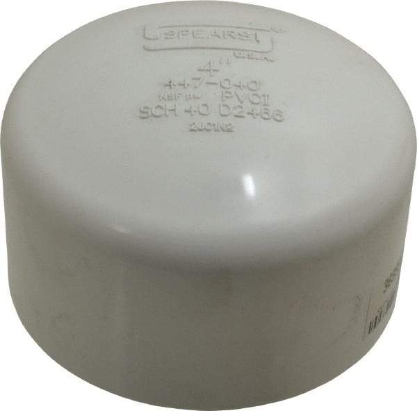 Value Collection - 4" PVC Plastic Pipe End Cap - Schedule 40, Slip End Connections - Industrial Tool & Supply
