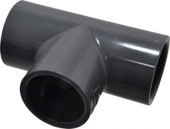 Value Collection - 1-1/4" PVC Plastic Pipe Tee - Schedule 80, Slip x Slip x Slip End Connections - Industrial Tool & Supply