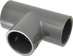 Value Collection - 1-1/2" PVC Plastic Pipe Tee - Schedule 80, Slip x Slip x Slip End Connections - Industrial Tool & Supply