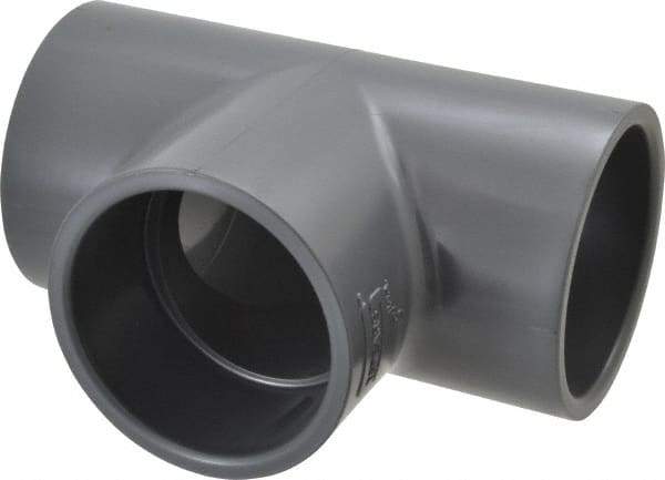 Value Collection - 3" PVC Plastic Pipe Tee - Schedule 80, Slip x Slip x Slip End Connections - Industrial Tool & Supply