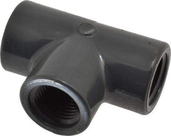 Value Collection - 1/2" PVC Plastic Pipe Tee - Schedule 80, FIPT x FIPT x FIPT End Connections - Industrial Tool & Supply