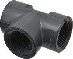 Value Collection - 1-1/4" PVC Plastic Pipe Tee - Schedule 80, FIPT x FIPT x FIPT End Connections - Industrial Tool & Supply