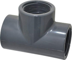 Value Collection - 1-1/2" PVC Plastic Pipe Tee - Schedule 80, FIPT x FIPT x FIPT End Connections - Industrial Tool & Supply