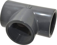 Value Collection - 2" PVC Plastic Pipe Tee - Schedule 80, FIPT x FIPT x FIPT End Connections - Industrial Tool & Supply