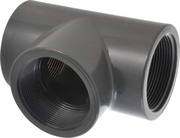 Value Collection - 3" PVC Plastic Pipe Tee - Schedule 80, FIPT x FIPT x FIPT End Connections - Industrial Tool & Supply