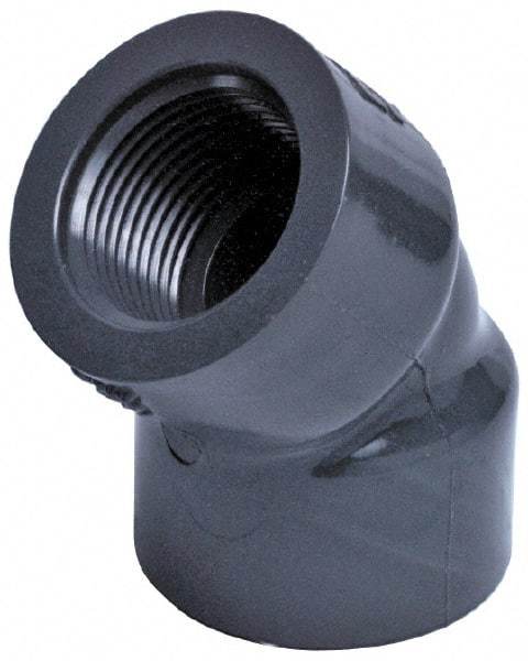 Value Collection - 4" PVC Plastic Pipe 45° Elbow - Schedule 80, FIPT x FIPT End Connections - Industrial Tool & Supply