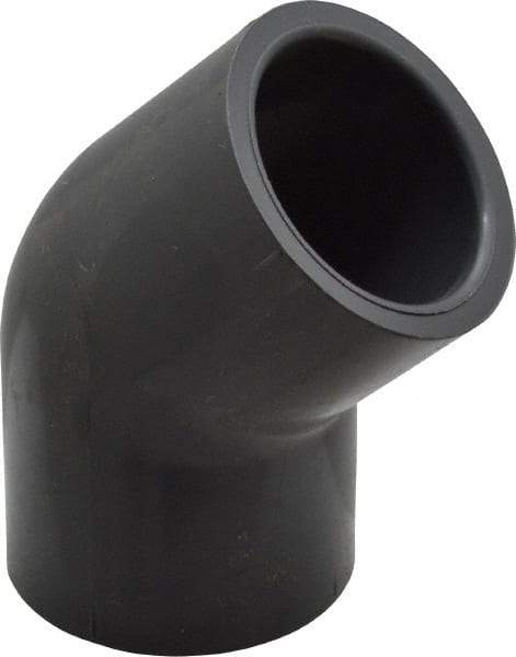 Value Collection - 1" PVC Plastic Pipe 45° Elbow - Schedule 80, Slip x Slip End Connections - Industrial Tool & Supply
