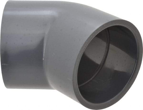 Value Collection - 3" PVC Plastic Pipe 45° Elbow - Schedule 80, Slip x Slip End Connections - Industrial Tool & Supply