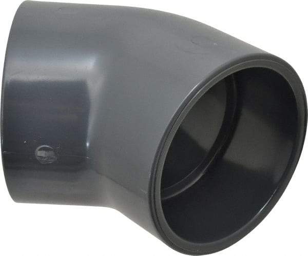 Value Collection - 4" PVC Plastic Pipe 45° Elbow - Schedule 80, Slip x Slip End Connections - Industrial Tool & Supply
