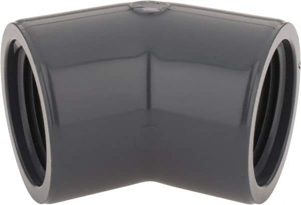 Value Collection - 1" PVC Plastic Pipe 45° Elbow - Schedule 80, FIPT x FIPT End Connections - Industrial Tool & Supply