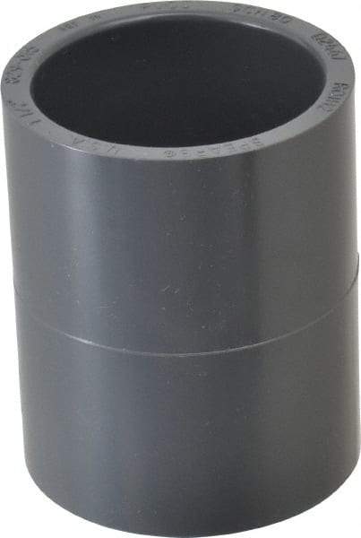Value Collection - 1-1/2" PVC Plastic Pipe Coupling - Schedule 80, Slip x Slip End Connections - Industrial Tool & Supply