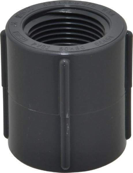 Value Collection - 3/4" PVC Plastic Pipe Coupling - Schedule 80, FIPT x FIPT End Connections - Industrial Tool & Supply