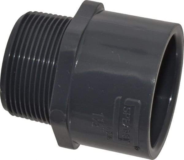 Value Collection - 1-1/2" PVC Plastic Pipe Male Adapter - Schedule 80, Slip x MIPT End Connections - Industrial Tool & Supply