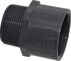Value Collection - 1-1/2" PVC Plastic Pipe Male Adapter - Schedule 80, Slip x MIPT End Connections - Industrial Tool & Supply