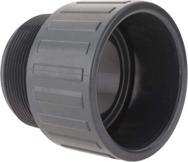 Value Collection - 3" PVC Plastic Pipe Male Adapter - Schedule 80, Slip x MIPT End Connections - Industrial Tool & Supply