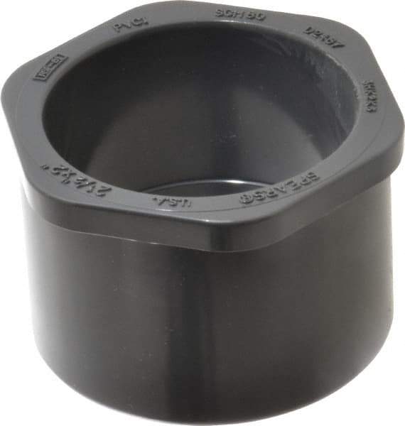 Value Collection - 2-1/2 x 2" PVC Plastic Pipe Bushing - Schedule 80, Spig x Slip End Connections - Industrial Tool & Supply