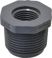 Value Collection - 1 x 1/2" PVC Plastic Pipe Bushing - Schedule 80, MIPT x FIPT End Connections - Industrial Tool & Supply