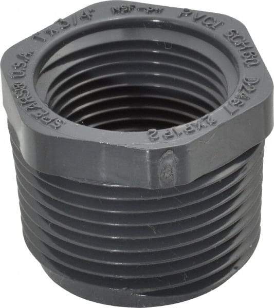 Value Collection - 1 x 3/4" PVC Plastic Pipe Bushing - Schedule 80, MIPT x FIPT End Connections - Industrial Tool & Supply