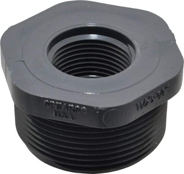Value Collection - 1-1/2 x 3/4" PVC Plastic Pipe Bushing - Schedule 80, MIPT x FIPT End Connections - Industrial Tool & Supply