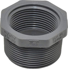 Value Collection - 1-1/2 x 1-1/4" PVC Plastic Pipe Bushing - Schedule 80, MIPT x FIPT End Connections - Industrial Tool & Supply