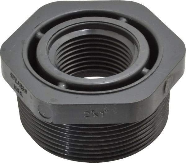 Value Collection - 2 x 1" PVC Plastic Pipe Bushing - Schedule 80, MIPT x FIPT End Connections - Industrial Tool & Supply