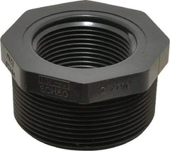 Value Collection - 2 x 1-1/4" PVC Plastic Pipe Bushing - Schedule 80, MIPT x FIPT End Connections - Industrial Tool & Supply