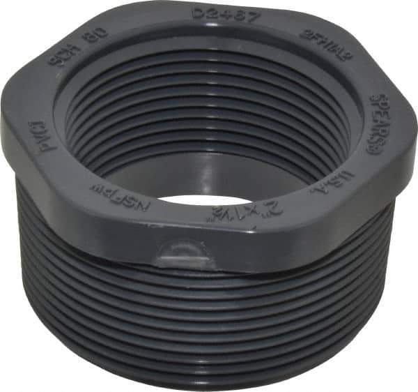 Value Collection - 2 x 1-1/2" PVC Plastic Pipe Bushing - Schedule 80, MIPT x FIPT End Connections - Industrial Tool & Supply
