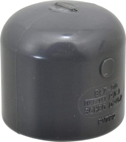 Value Collection - 1" PVC Plastic Pipe End Cap - Schedule 80, Slip End Connections - Industrial Tool & Supply