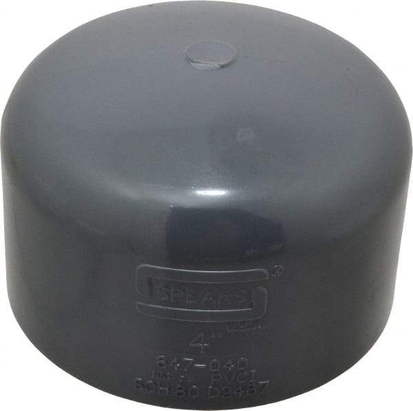 Value Collection - 4" PVC Plastic Pipe End Cap - Schedule 80, Slip End Connections - Industrial Tool & Supply