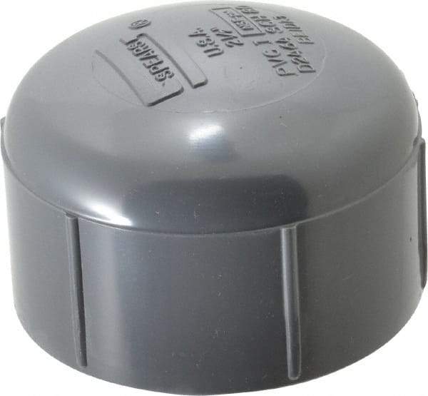 Value Collection - 2-1/2" PVC Plastic Pipe End Cap - Schedule 80, FIPT End Connections - Industrial Tool & Supply